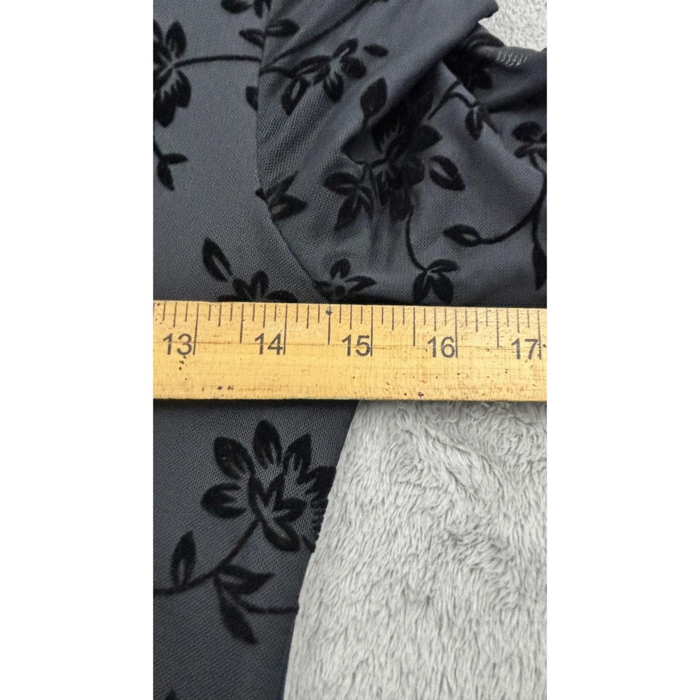 SHEIN Velvet Burnout Sheer Overlay Maxi Dress Womens M Black Floral Whimsigoth - Picture 12 of 15